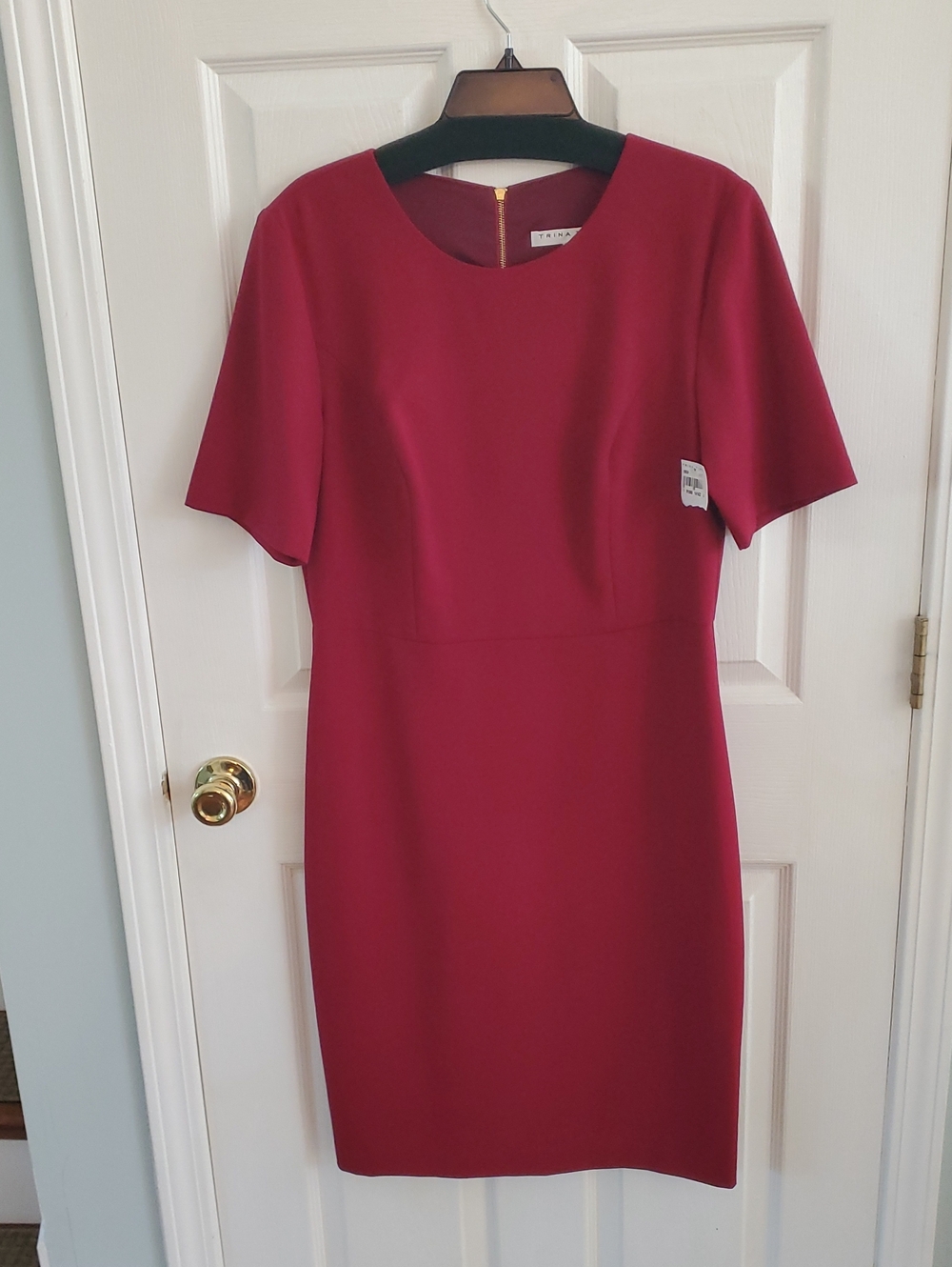 Trina Turk Cranberry Red Short-Sleeve Sheath Dress
